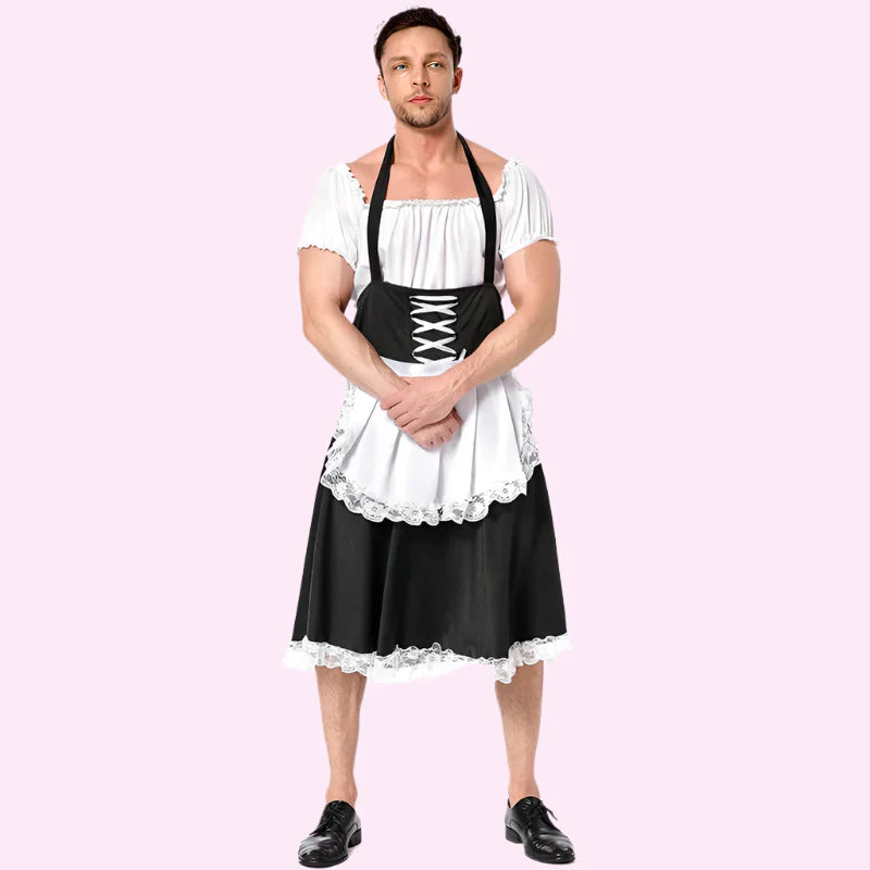 Sissy Lace-Up French Maid Outfit - Outfit