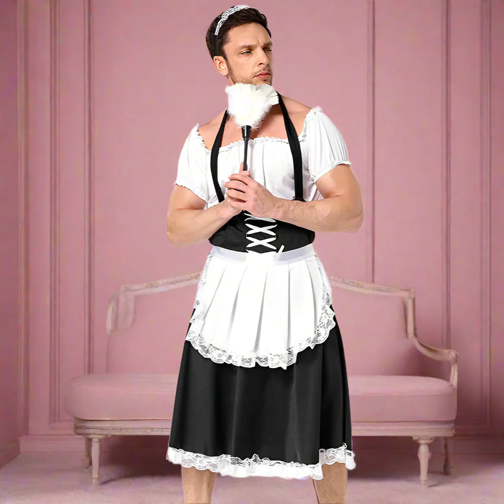 Sissy Lace-Up French Maid Outfit - Outfit