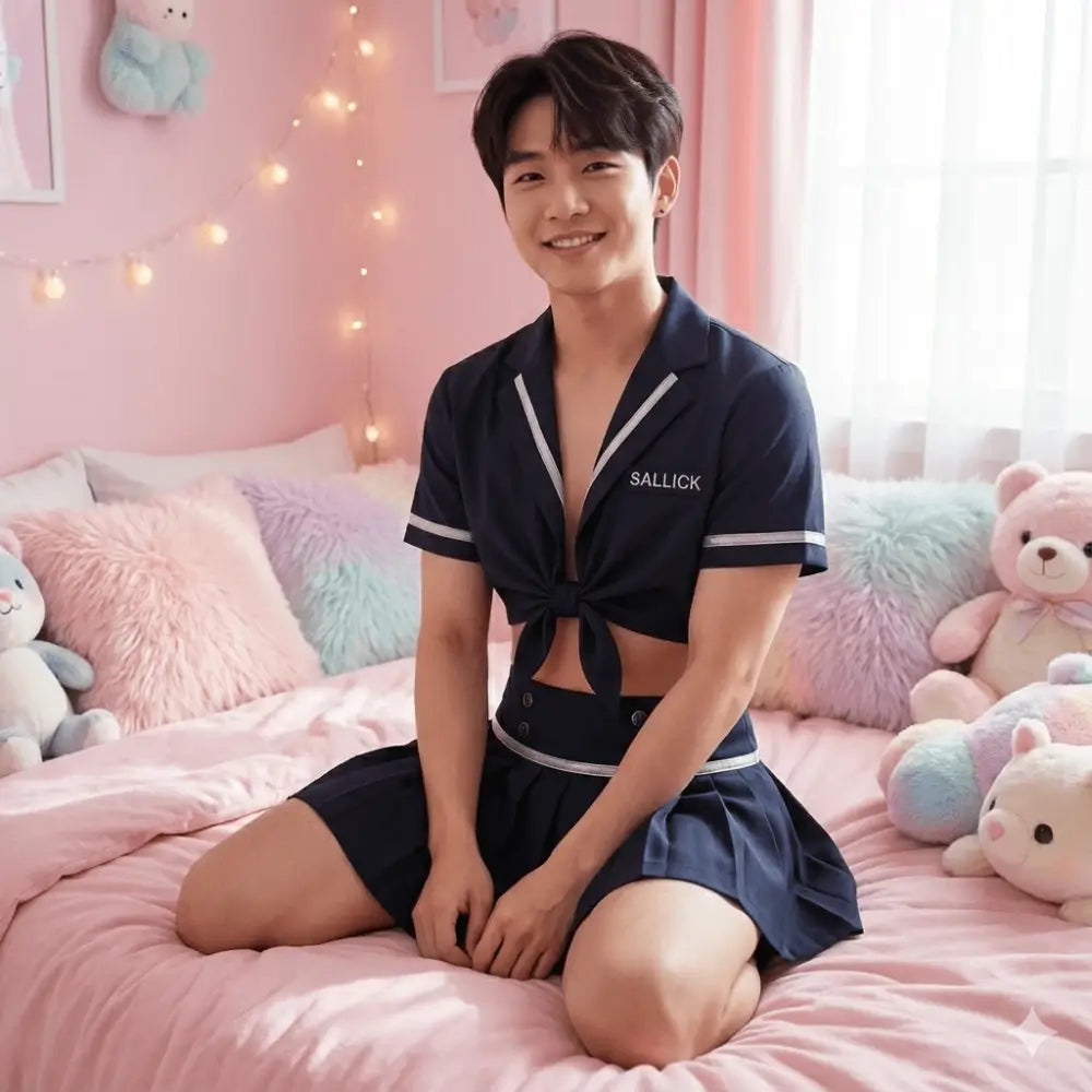 Sissy Student Maid Outfit for Men - Black / XXXL - Outfit