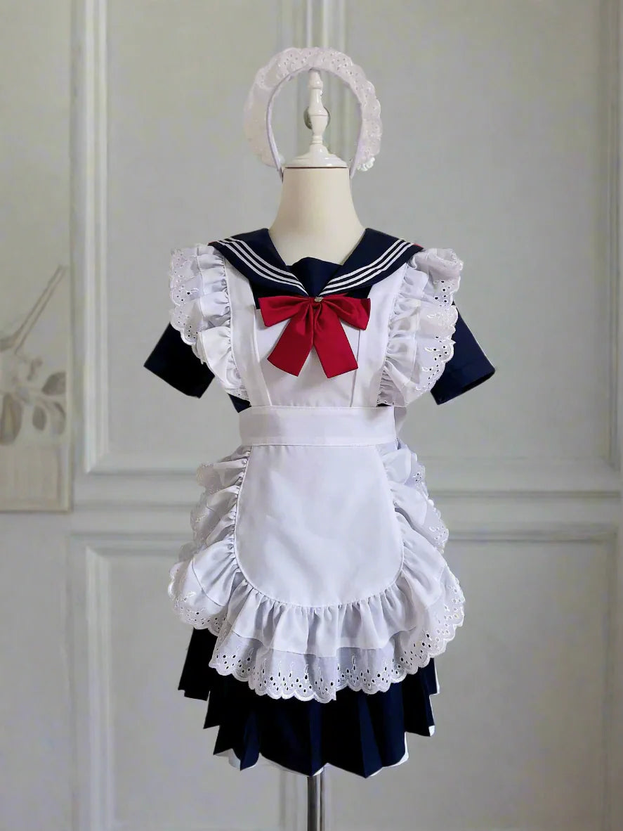 Soft Girl Maid Outfit - Navy Blue / S - Outfit