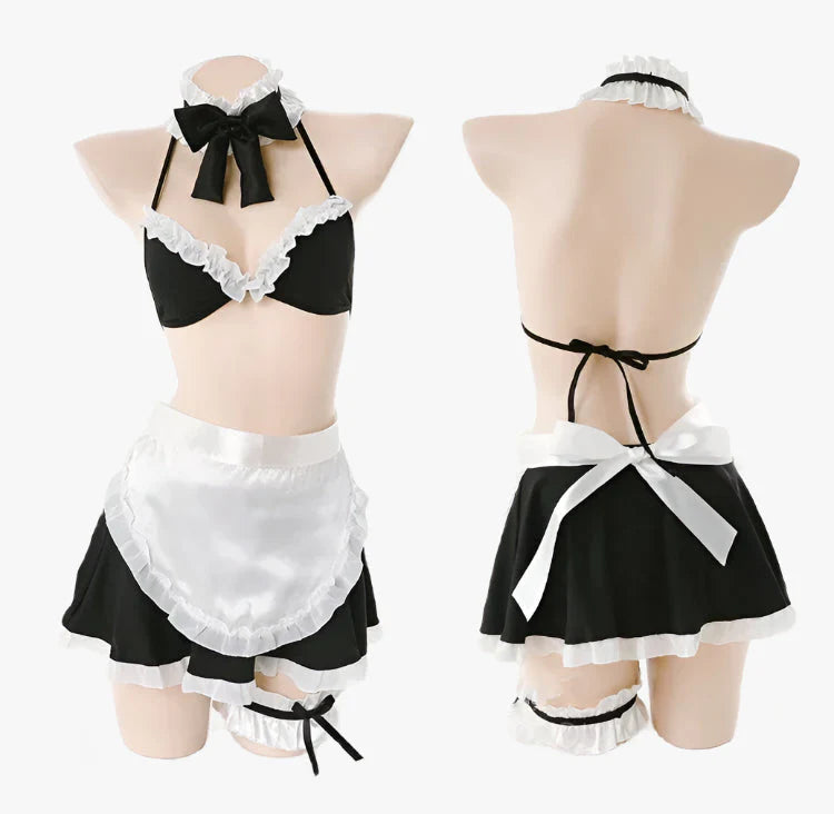 Two-Piece Sexy House Maid Outfit - Black / One Size - Outfit